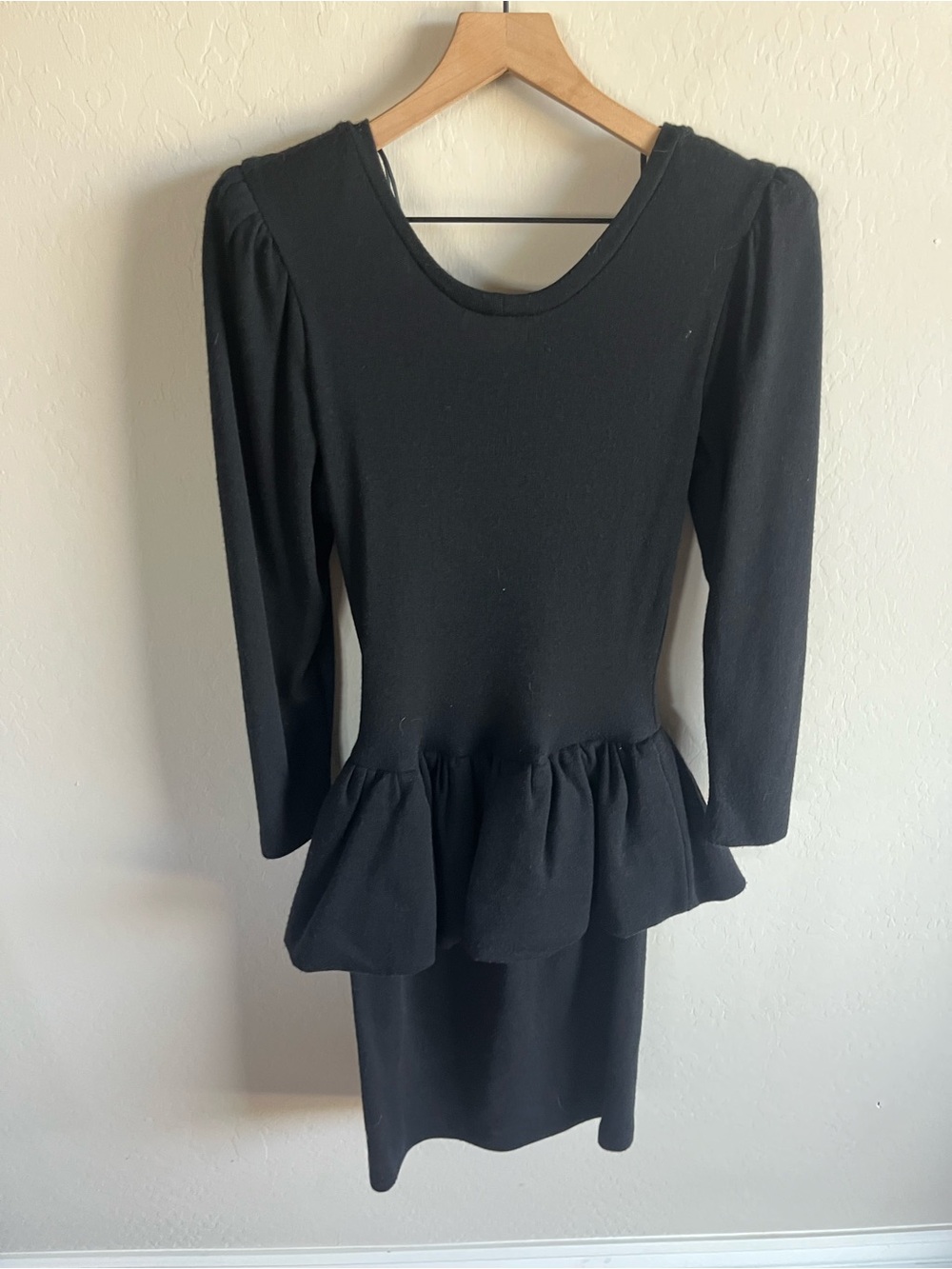 VTG Sweet Things Black Peplum Dress Scoop Neck Embroidery Whimsigoth Grunge Y2K - Picture 7 of 7